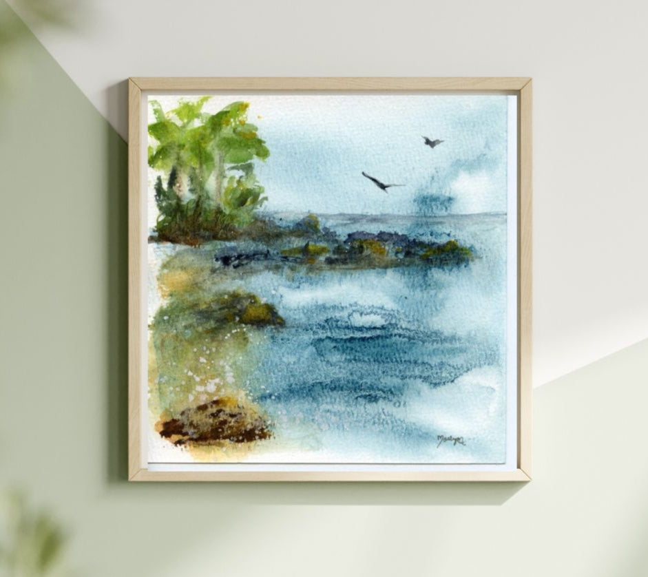 Ocean Watercolor Mollys Fine Art