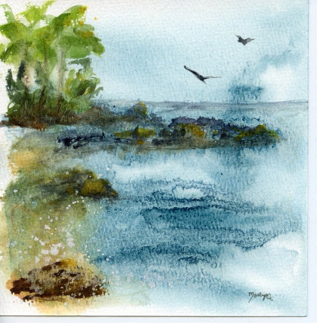 "Salt Air" Watercolor Ocean Painting Giclée Fine Art Print by Molly's Fine Art