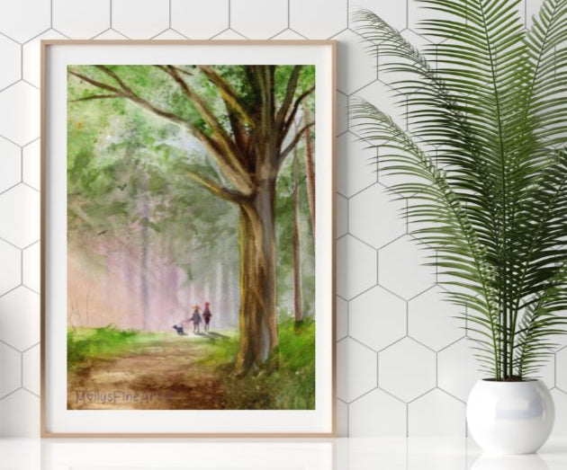 "Peaceful Forest" – Original Watercolor by Molly's Fine Art
