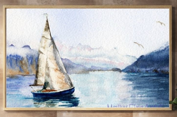 "Peaceful Sailing" Watercolor Giclée Fine Art Print by Molly's Fine Art