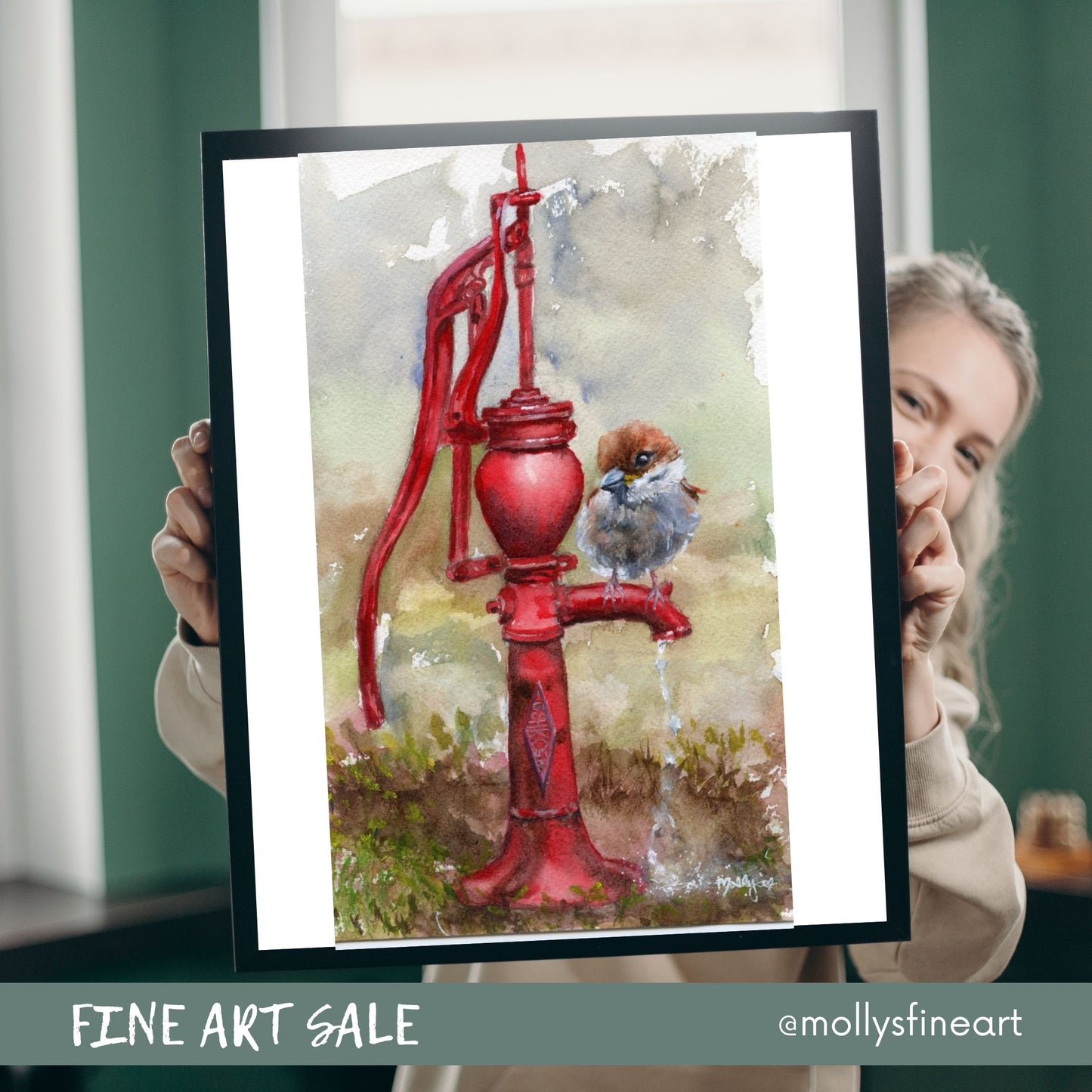 "Watering Hole" Watercolor Giclée Art Print by Molly's Fine Art