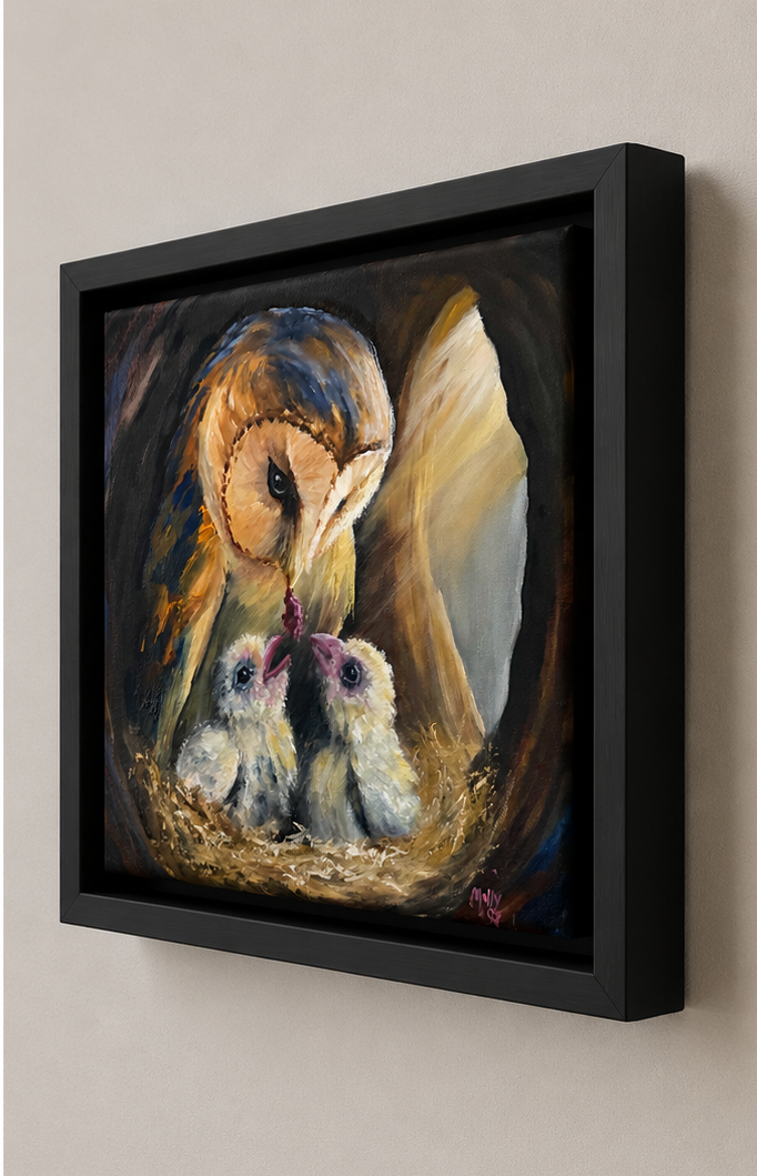 "Daybreak Delivery" – Original Barn Owl Oil Painting | Molly's Fine Art