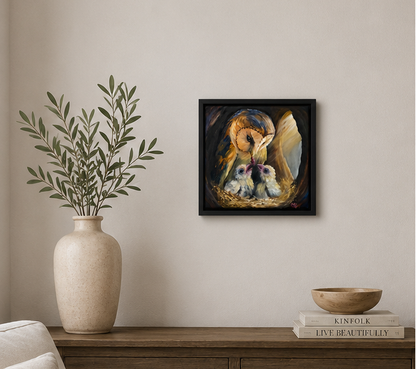 "Daybreak Delivery" – Original Barn Owl Oil Painting | Molly's Fine Art