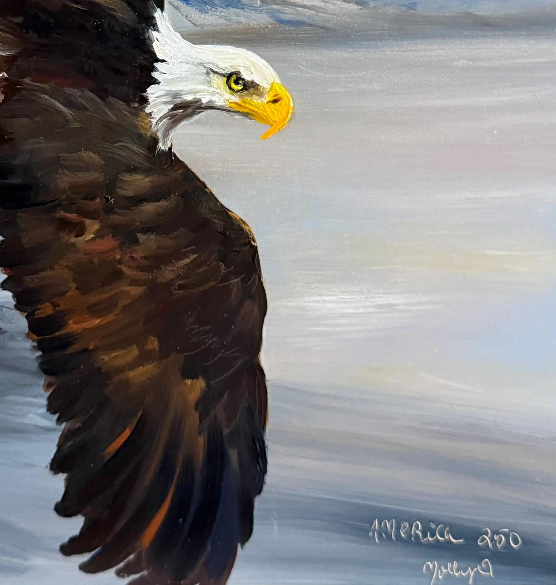 Oil Painting of a bald eagle Molly's Fine Art America 250