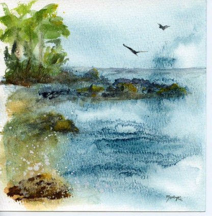 "Salt Air" Watercolor Ocean Painting Giclée Fine Art Print by Molly's Fine Art