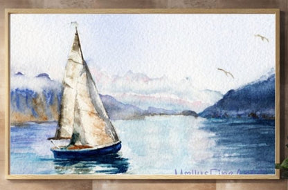 "Peaceful Sailing" Watercolor Giclée Fine Art Print by Molly's Fine Art
